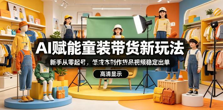 AI赋能童装带货新玩法,新手从零起号,低成本制作货品视频稳定出单-逐梦项目网