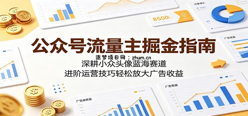 公众号流量主掘金指南：深耕小众头像蓝海赛道，进阶运营技巧轻松放大广告收益-逐梦项目网