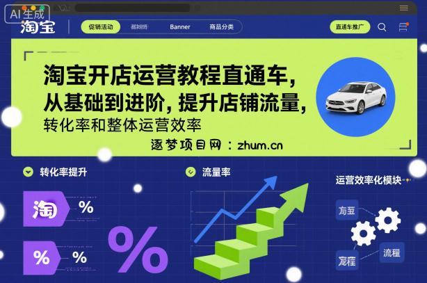 淘宝开店运营教程直通车,从基础到进阶,提升店铺流量,转化率和整体运营效率(更新26年05月27日)-逐梦项目网