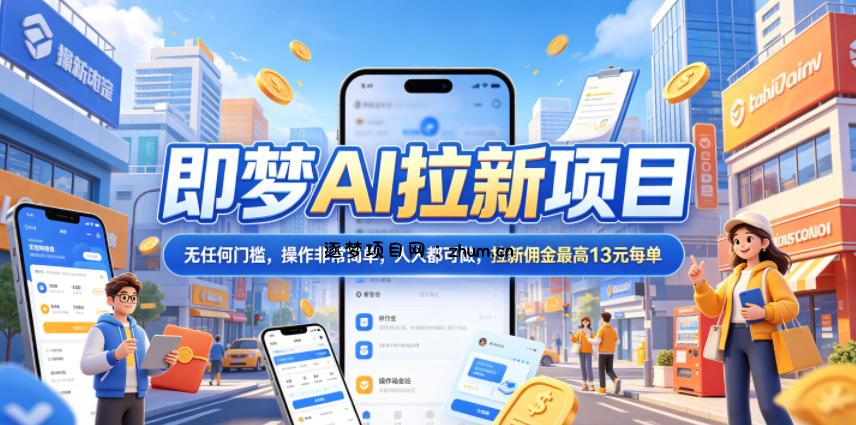 2026年即梦AI拉新项目最新玩法,无任何门槛,操作非常简单,人人都可做,拉新佣金最高13元每单-逐梦项目网