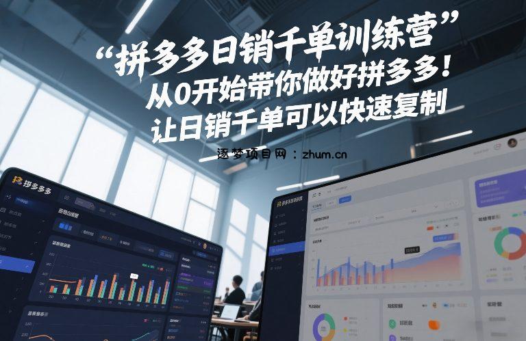 拼多多日销千单训练营,从0开始带你做好拼多多,让日销千单可以快速复制(更新26年5月)-逐梦项目网