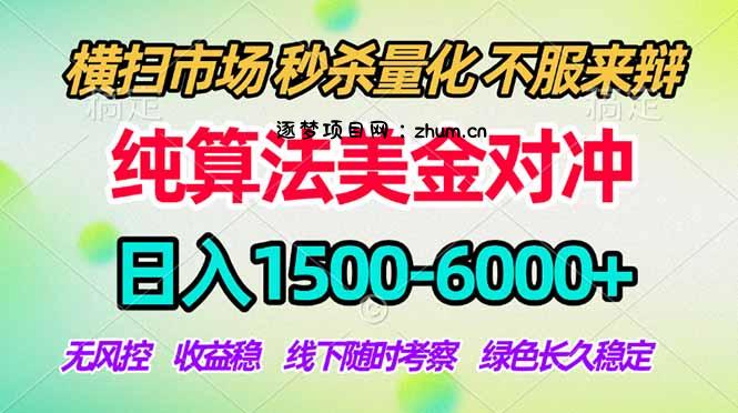 2026美金掘金新风口-纯算法对冲震撼上线!日入1500-6000+,长久合规稳健,轻松摆脱死工资,...-逐梦项目网