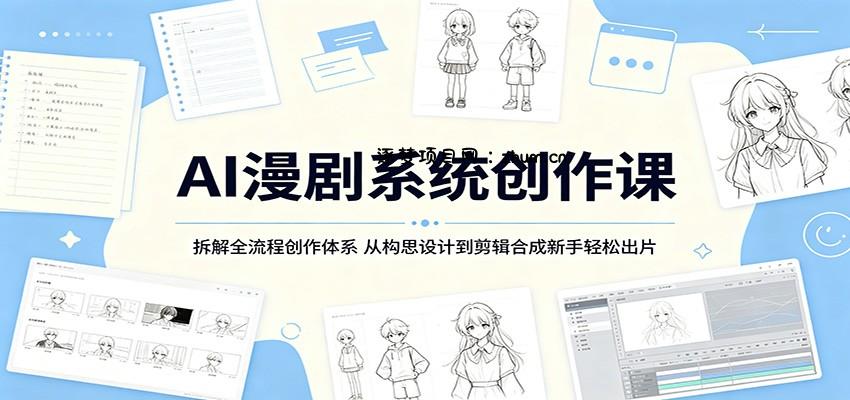 AI漫剧系统创作课：拆解全流程创作体系，从构思设计到剪辑合成新手轻松出片-逐梦项目网