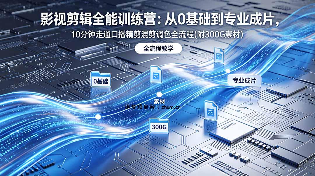 2026影视剪辑全能实战课|0基础到专业成片,全流程教学,高清带300G素材-逐梦项目网