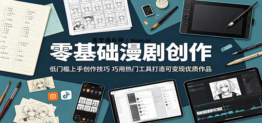 零基础漫剧创作:低门槛上手创作技巧,巧用热门工具打造可变现优质作品-逐梦项目网
