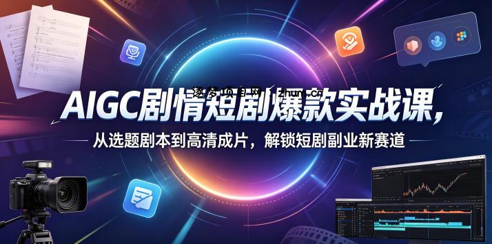AIGC剧情短剧爆款实战课,从选题剧本到高清成片,解锁短剧副业新赛道