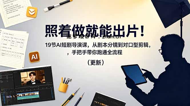 照着做就能出片!19节AI短剧导演课,从剧本分镜到对口型剪辑,手把手带你跑通全流程(更新-逐梦项目网