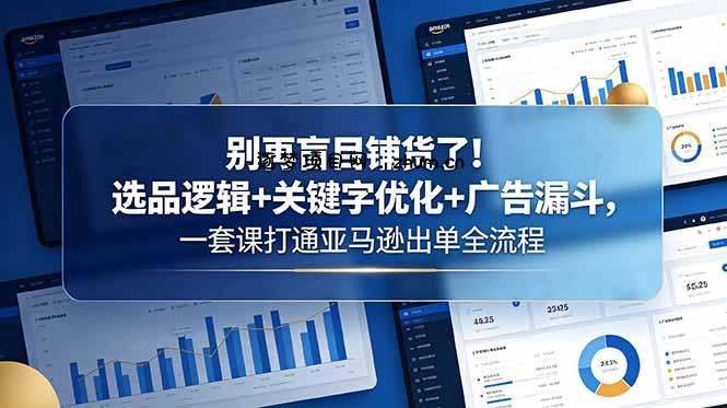 别再盲目铺货了!选品逻辑+关键字优化+广告漏斗,一套课打通亚马逊出单全流程-逐梦项目网