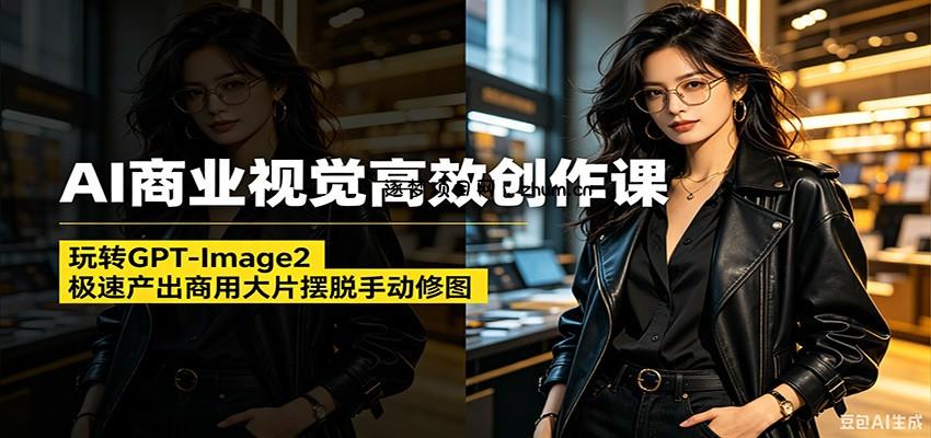 AI商业视觉高效创作课:玩转GPT-Image2,极速产出商用大片摆脱手动修图(更新)-逐梦项目网