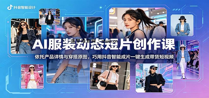AI服装动态短片创作课：依托产品详情与穿搭原图，巧用抖音智能成片一键生成带货短视频-逐梦项目网