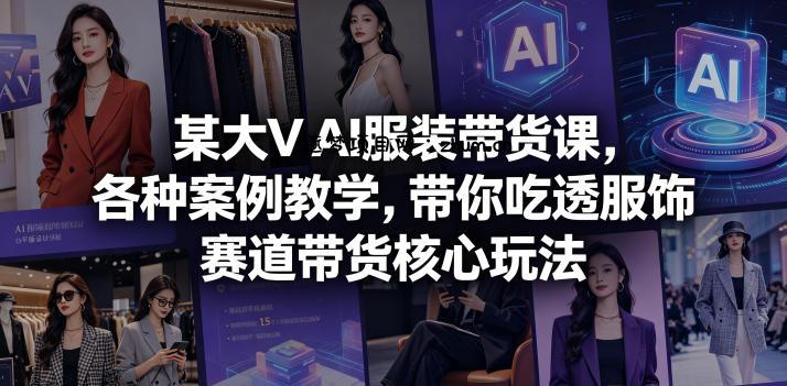 某大V AI服装带货课,各种案例教学,带你吃透服饰赛道带货核心玩法-逐梦项目网