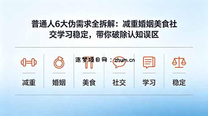 付费文章：普通人6大伪需求全拆解：减重婚姻美食社交学习稳定，带你破除认知误区-逐梦项目网