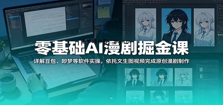 零基础AI漫剧掘金课:详解豆包、即梦等软件实操,依托文生图视频完成原创漫剧制作-逐梦项目网