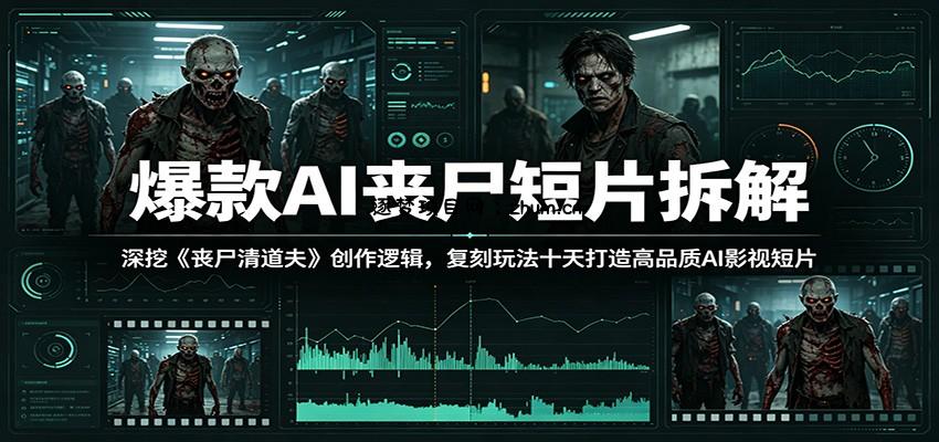 爆款AI丧尸短片拆解:深挖《丧尸清道夫》创作逻辑,复刻玩法快速打造高品质AI影视短片-逐梦项目网