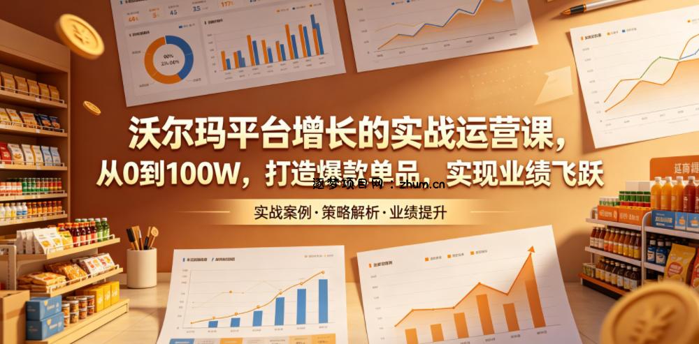 沃尔玛平台增长的实战运营课,从0到100W,打造爆款单品,实现业绩飞跃-逐梦项目网