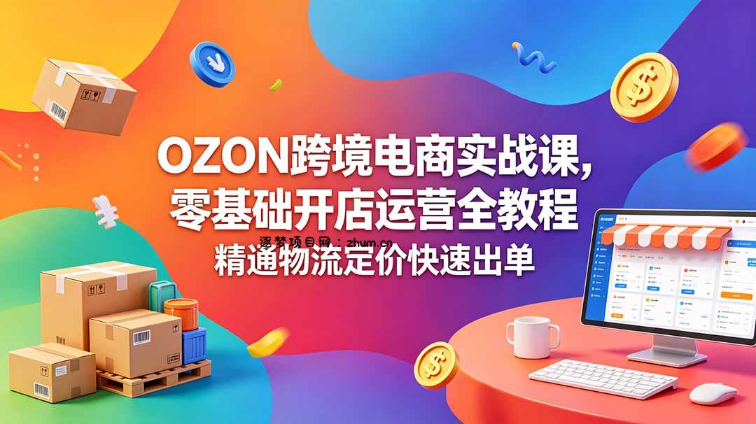 OZON 跨境电商实战课,零基础开店运营全教程,精通物流定价快速出单-逐梦项目网