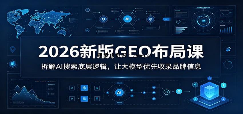 2026新版GEO布局课：拆解AI搜索底层逻辑，让大模型优先收录品牌信息-逐梦项目网