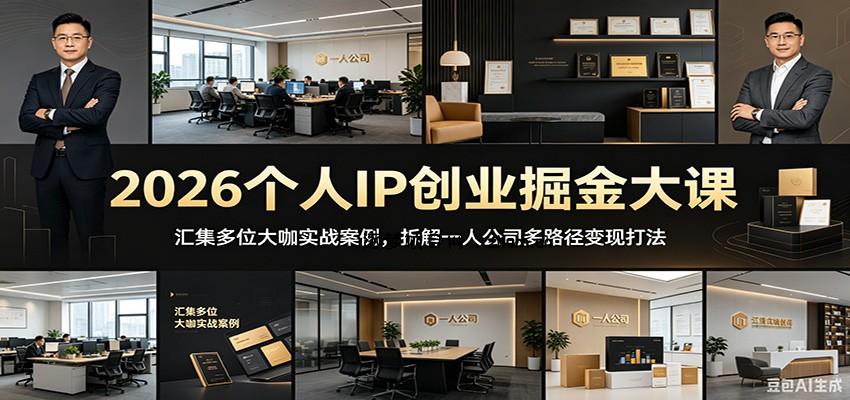 2026个人IP创业掘金大课:汇集多位大咖实战案例,拆解一人公司多路径变现打法-逐梦项目网