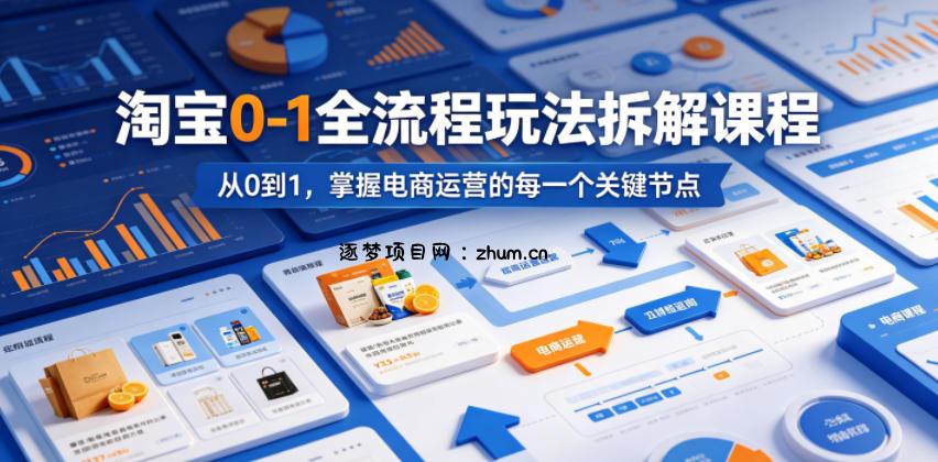 淘宝0-1全流程玩法拆解课程,从0到1,掌握电商运营的每一个关键节点-逐梦项目网