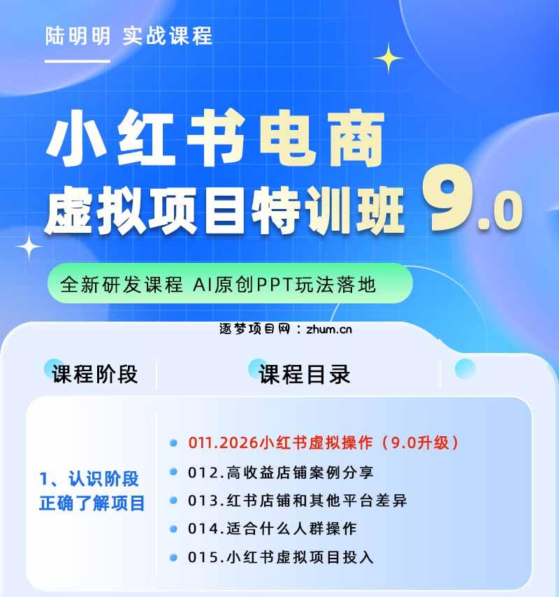 图片[1]-小红书虚拟项目特训班9.0，全面拥抱AI，批量产出原创PPT货源，单品/单店纯利润几万到几十W-逐梦项目网