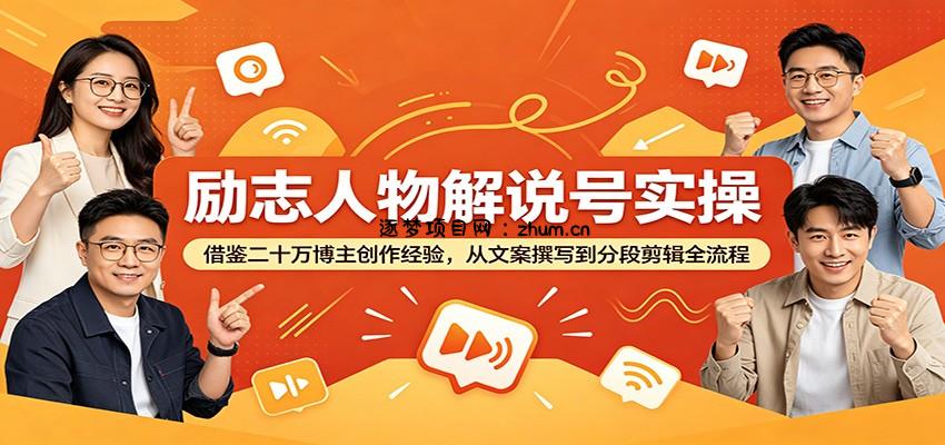 励志人物解说号实操:借鉴二十万博主创作经验,从文案撰写到分段剪辑全流程-逐梦项目网
