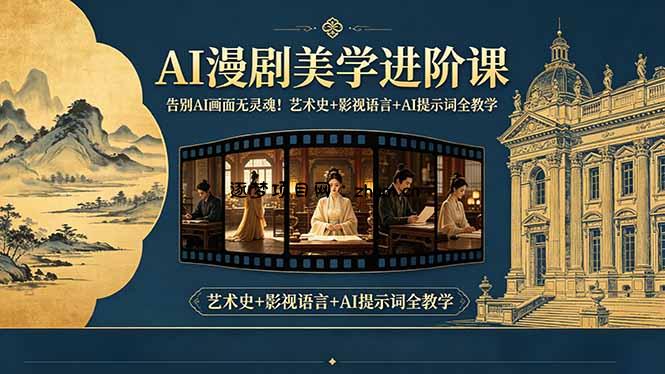 告别AI画面无灵魂!AI漫剧美学进阶课-更新,艺术史+影视语言+AI提示词全教学-逐梦项目网