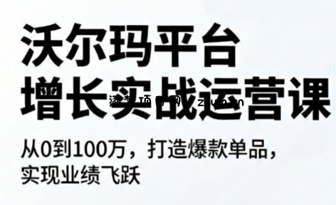沃尔玛平台增长的实战运营课-逐梦项目网