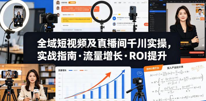 全域短视频及直播间千川实操,实战指南·流量增长·ROI提升(更新)-逐梦项目网