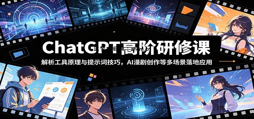 ChatGPT高阶研修课：解析工具原理与提示词技巧，AI漫剧创作等多场景落地应用-逐梦项目网