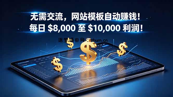 无需交流,网站模板自动赚钱!每日 $8,000 至 $10,000 利润!【原创双语字幕】-逐梦项目网