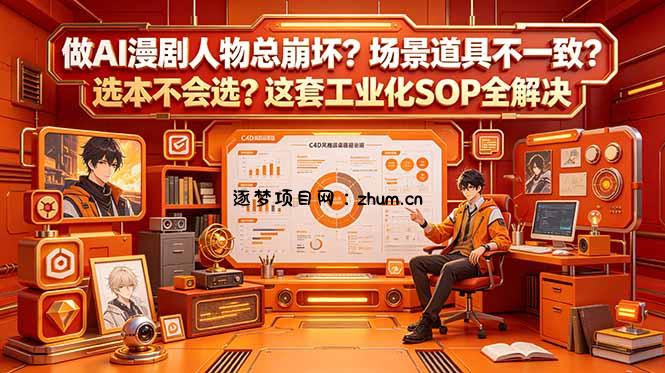 做AI漫剧人物总崩坏?场景道具不一致?选本不会选?这套工业化SOP全解决 (更新-逐梦项目网