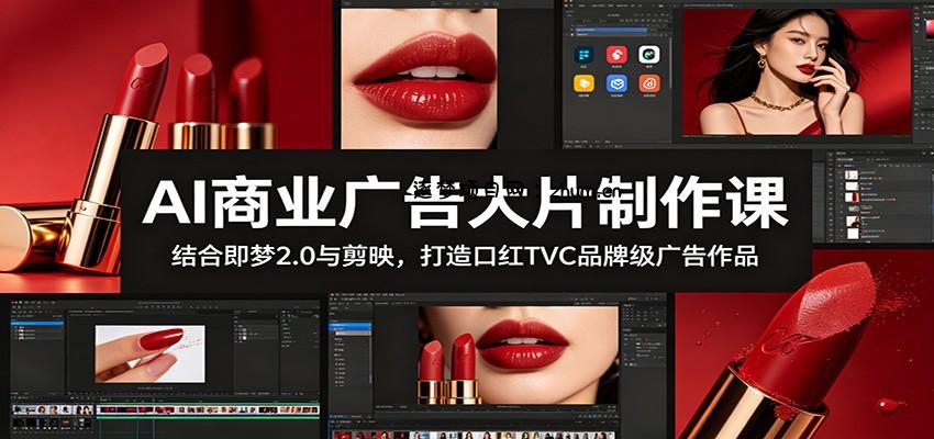 AI商业广告大片制作课:结合即梦2.0与剪映,打造口红TVC品牌级广告作品-逐梦项目网