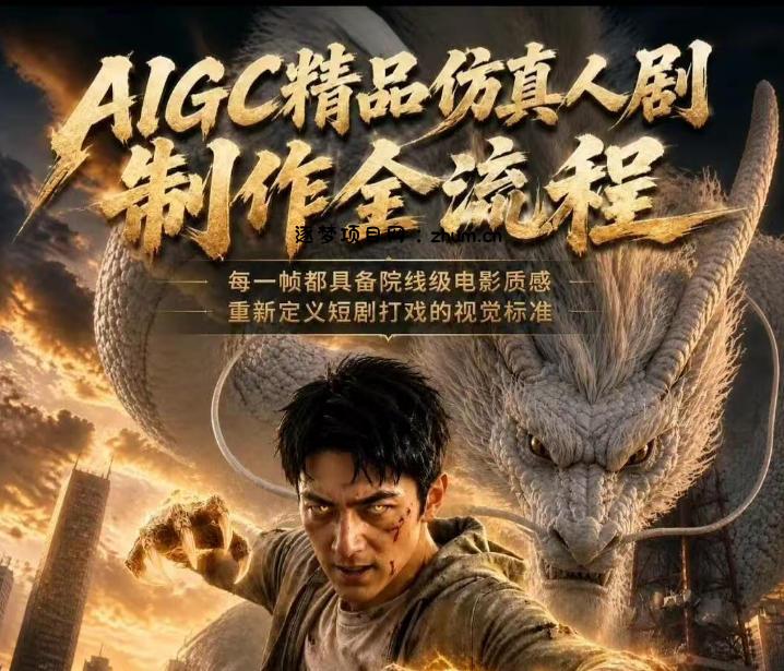 AIGC精品仿真人剧豢龙人全流程制作解析2026,国风仿真人创作+打斗剧情+人设编排,一站式AI短剧入门-逐梦项目网