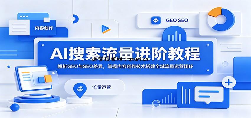 AI搜索流量进阶教程:解析GEO与SEO差异,掌握内容创作技术搭建全域流量运营闭环-逐梦项目网