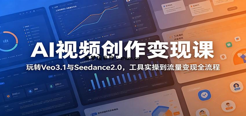 AI视频创作变现课:玩转Veo3.1与Seedance2.0,工具实操到流量变现全流程-逐梦项目网