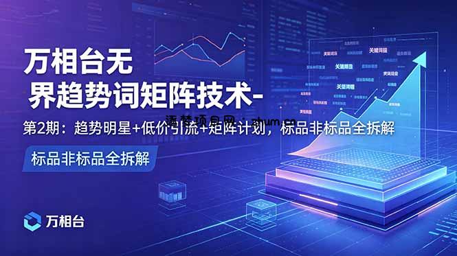 万相台无界趋势词矩阵技术-第2期:趋势明星+低价引流+矩阵计划,标品非标品全拆解-逐梦项目网
