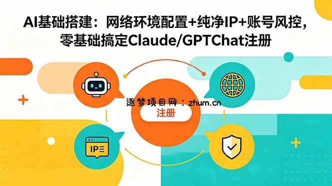 AI基础搭建:网络环境配置+纯净IP+账号风控,零基础搞定Claude/GPTChat注册-逐梦项目网