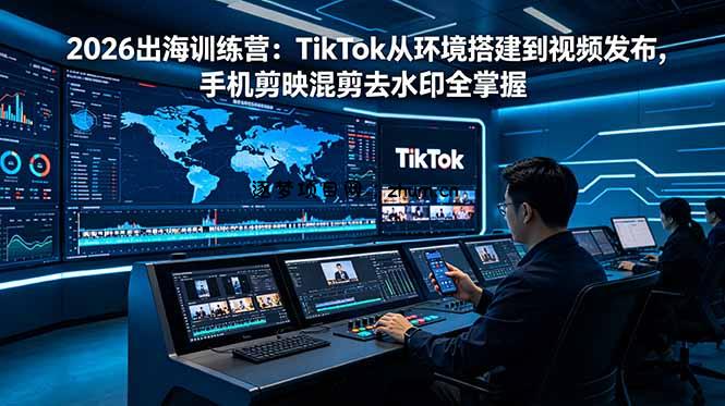 2026出海训练营:TikTok从环境搭建到视频发布,手机剪映混剪去水印全掌握-逐梦项目网