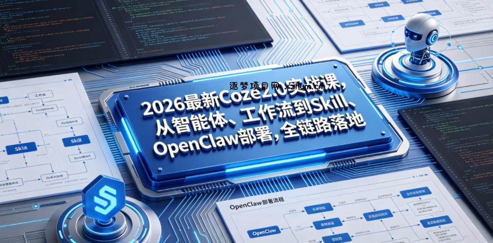 2026最新Coze2.0实战课,从智能体、工作流到Skill、OpenClaw部署,全链路落地-逐梦项目网