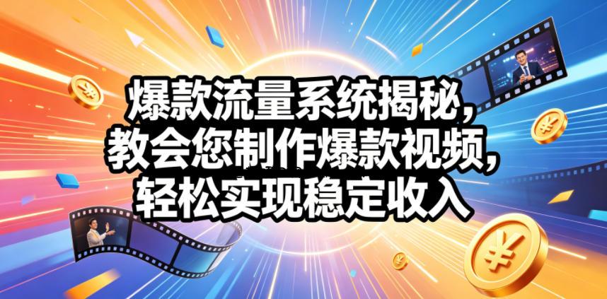 爆款流量系统揭秘,教会您制作爆款视频,轻松实现稳定收入【原创双语字幕】-逐梦项目网