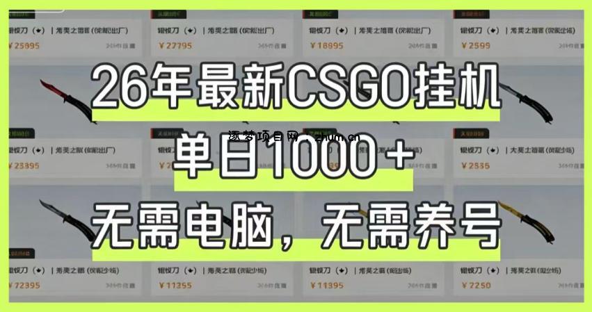 26年最新CSGO挂G系统,单日1000+,无需电脑,无需养号,0基础可上手【揭秘】-逐梦项目网