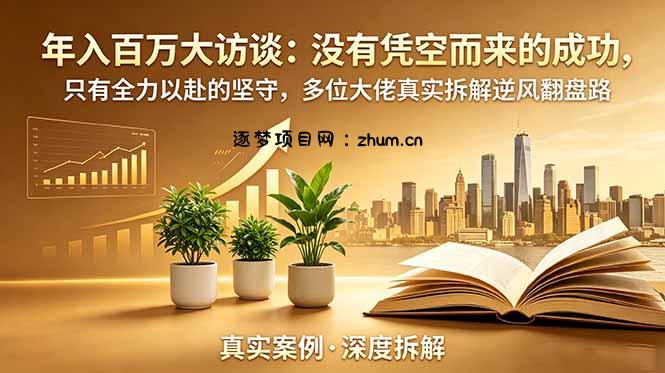 年入百万大访谈-更新:没有凭空而来的成功,只有全力以赴的坚守,多位大佬真实拆解逆风翻盘路-逐梦项目网