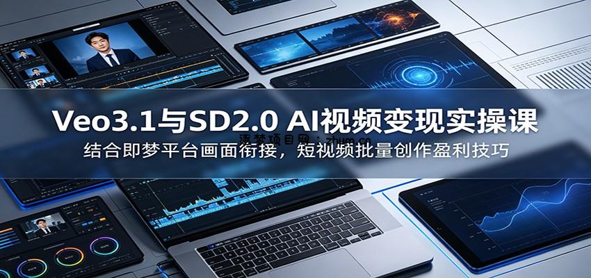 Veo3.1与SD2.0 AI视频变现实操课课:结合即梦平台画面衔接,短视频批量创作盈利技巧-逐梦项目网