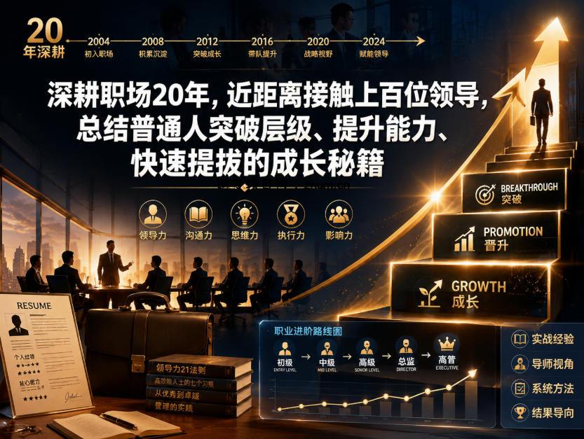 付费文章:深耕职场20年,近距离接触上百位领导,总结普通人突破层级、提升能力、快速提拔的成长秘籍(全网独家干货)-逐梦项目网