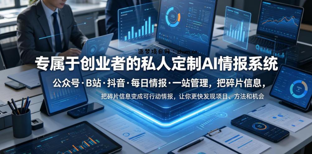 专属于创业者的私人定制AI情报系统，公众号·B站·抖音·每日情报·一站管理，把碎片信息变成可行动情报，让你更快发现项目、方法和机会-逐梦项目网