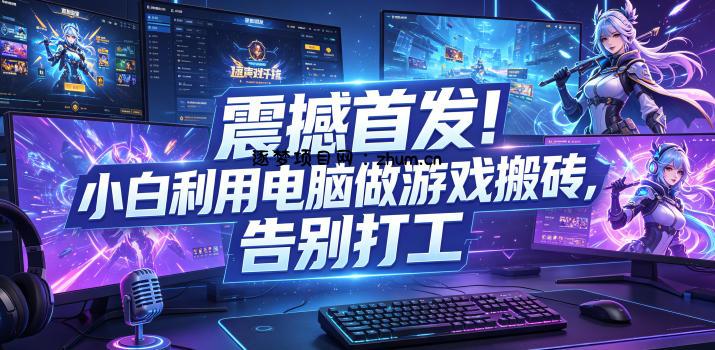 震撼首发!小白利用电脑做游戏搬砖,告别打工【揭秘】-逐梦项目网