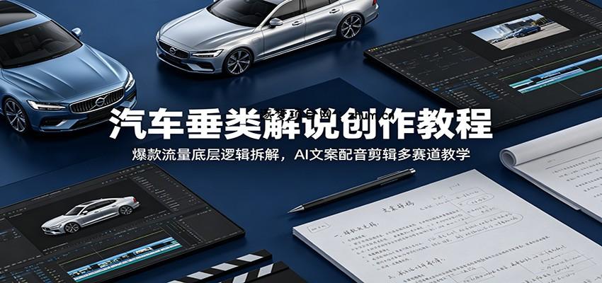 汽车垂类解说创作教程：爆款流量底层逻辑拆解，AI文案配音剪辑多赛道教学-逐梦项目网