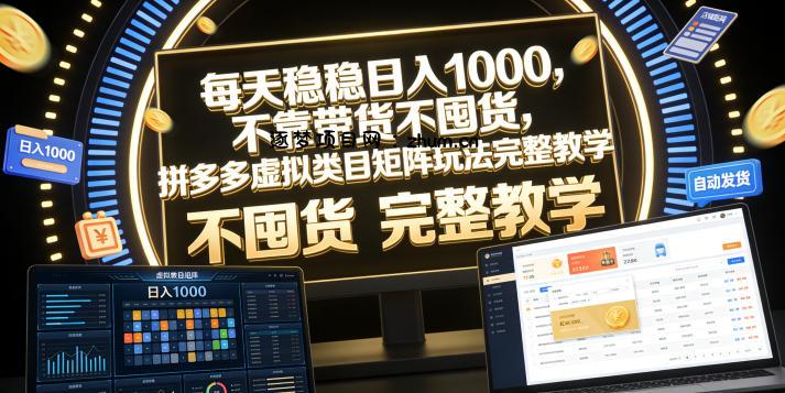 每天稳稳日入1000，不靠带货不囤货，拼多多虚拟类目矩阵玩法完整教学【揭秘】-逐梦项目网