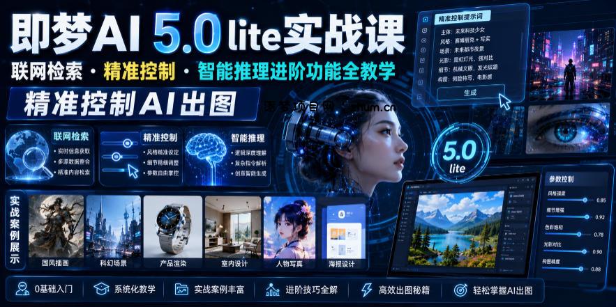 即梦AI 5.0 lite实战课,联网检索・精准控制・智能推理进阶功能全教学,精准控制AI出图-逐梦项目网