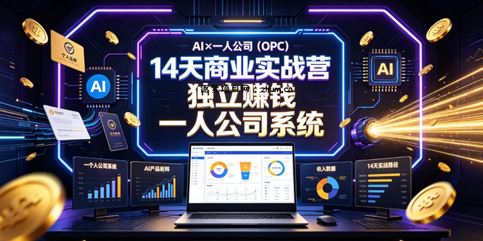 AI×一人公司(OPC)14天商业实战营,用AI帮你搭建一个属于你自己的、能独立賺钱的一人公司系统
